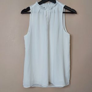 Naked Zebra sleeveless blouse with ruffle neckline details